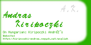 andras kiripoczki business card